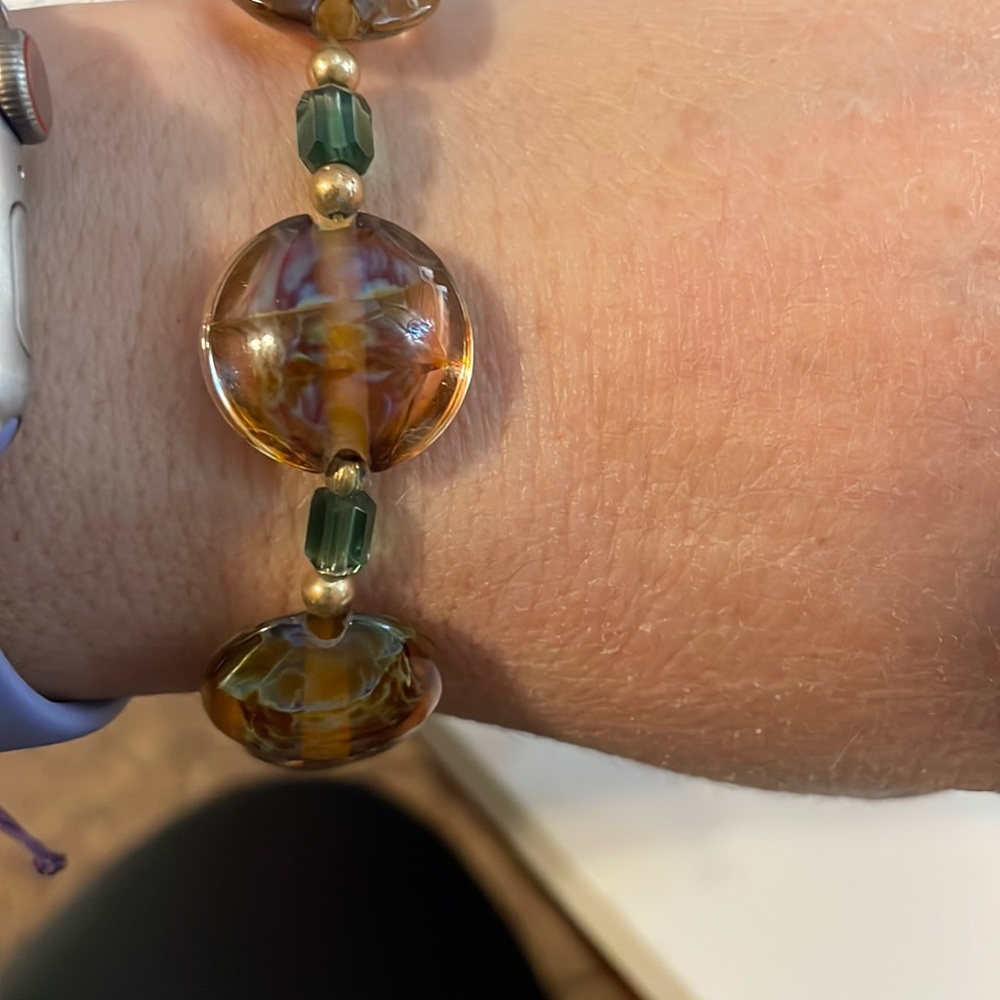 Stretchy lamp work bracelet